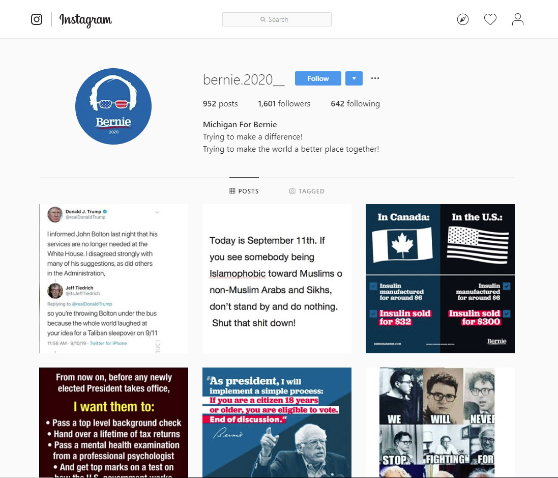 Screenshot Bernie.2020_ profile