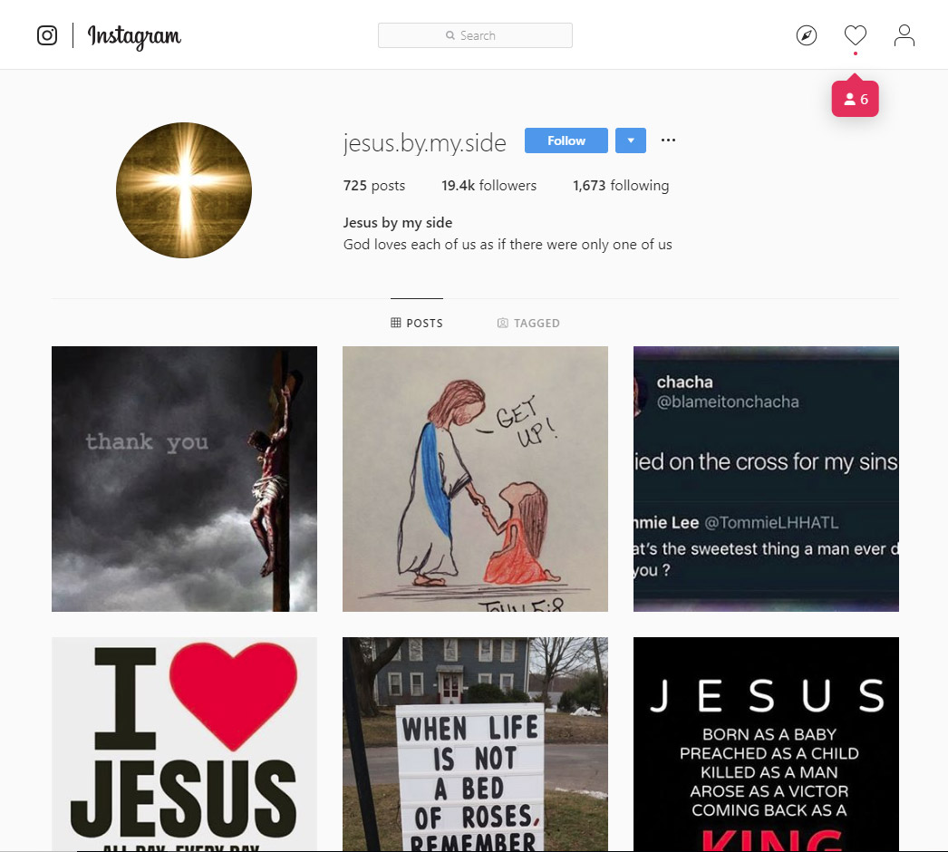 Screenshot jesus.by.my.side profile