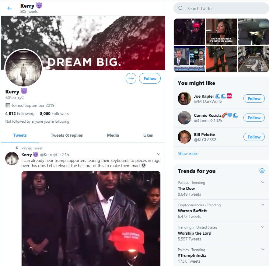 Screenshot Kerry profile