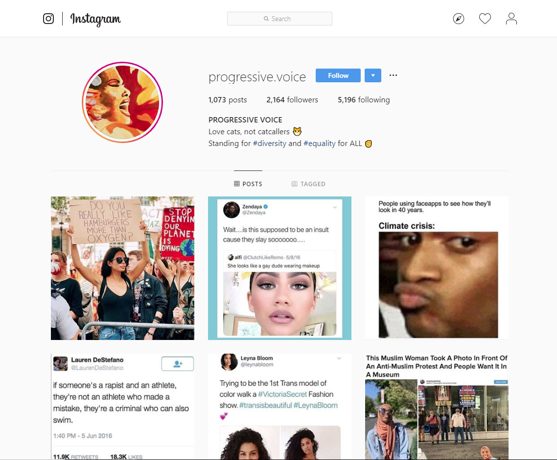 Screenshot progressive.voice profile