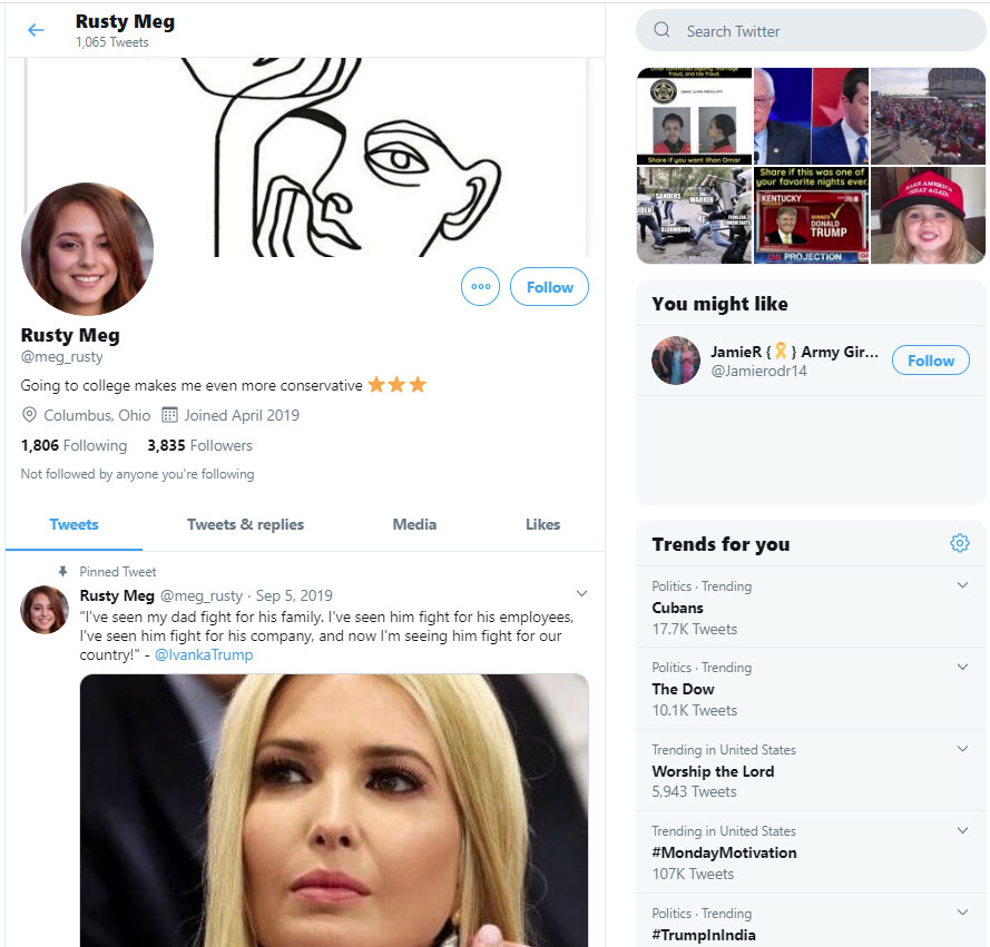 Screenshot Rusty Meg profile